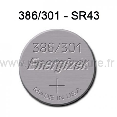 Pile 386/301 - SR43 - Oxyde d'argent 1,55V - Energizer