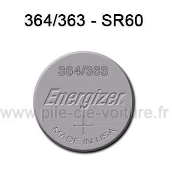 Pile 364/363 - SR60 - Oxyde d'argent 1,55V - Energizer