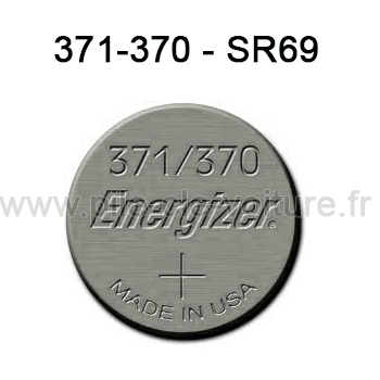Pile 371/370 - SR69 - Oxyde d'argent 1,55V - Energizer