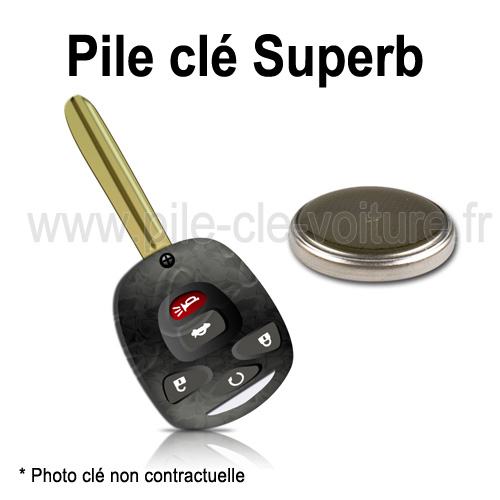 Pile pour clé Superb (3 boutons - Clé repliable) - Skoda - changement de la pile de télécommande