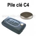 Pile pour clé C4 2 (3 boutons) - Citroën  - changement de la pile de télécommande