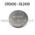 CR2430 - Pile pour clé / télécommande CR2430 Lithium 3V