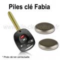 Piles pour clé Fabia (2 boutons) - Skoda - changement des piles de télécommande