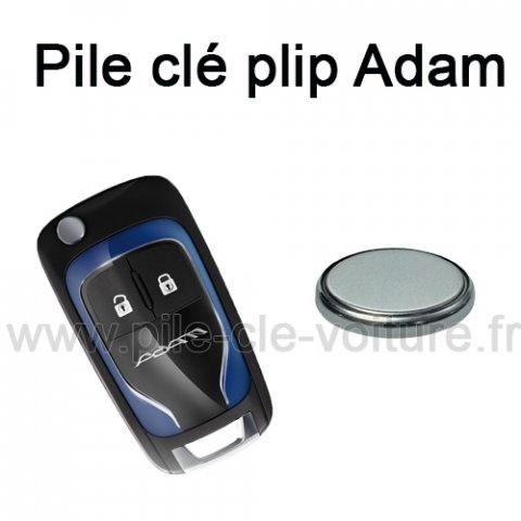 Pile pour clé plip Adam - Opel - changement de la pile de télécommande