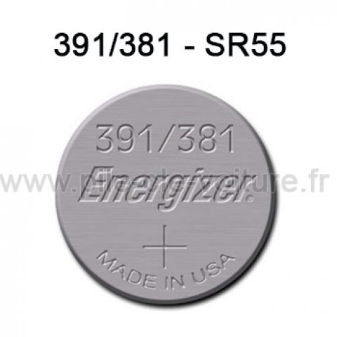 Pile 391/381 - SR55 - Oxyde d'argent 1,55V - Energizer